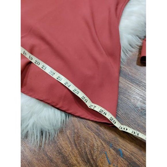 Who What Wear Mock Neck Button Up A-Line Pirate Mini Dress Red Women's Size S - Picture 9 of 12